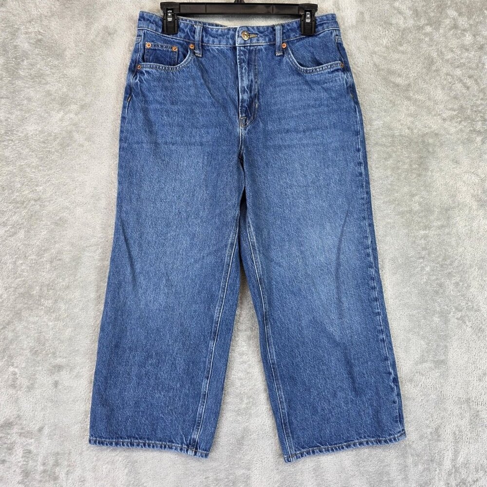 Boden Straight Leg Jeans Womens 29P Blue Medium Wash High Rise Relaxed Denim